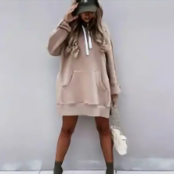 New apricot oversized sweatshirt with hood size large - Picture 7 of 11